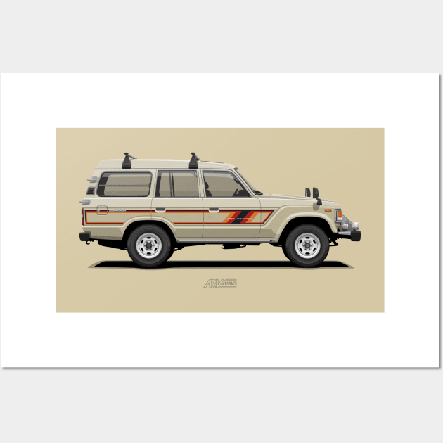 Land Cruiser 60 High Roof Tan Color Wall Art by ARVwerks